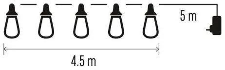 LED vonkajšia dekoratívna reťaz 100xLED/9,5m IP44