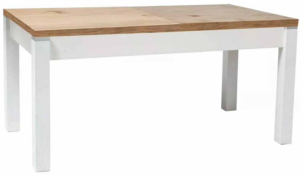 Rozkladací konferenčný stolík Kleopatra 124/164 cm dub lancelot/biely