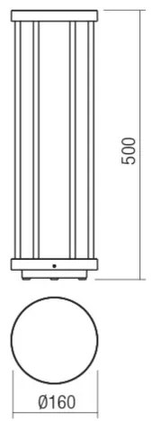 Redo 90578 - LED vonkajšie svietidlo KALEN LED/8W/230V 3000K 50 cm IP65 antracit
