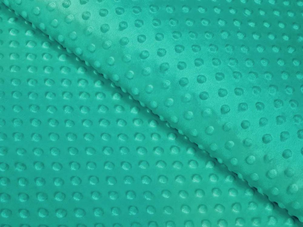 Biante Detská obliečka na vankúš Minky 3D bodky MKP-047 Tyrkysovo zelená 40 x 60 cm