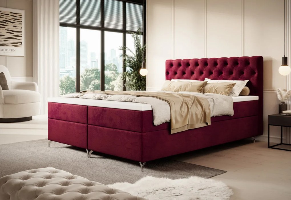 Čalúnená posteľ boxspring FESTER 2 - monolith 92 / 180x200