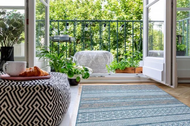 Koberec SIZAL LOFT 21118 Boho - slonia kosť / strieborný / modrý