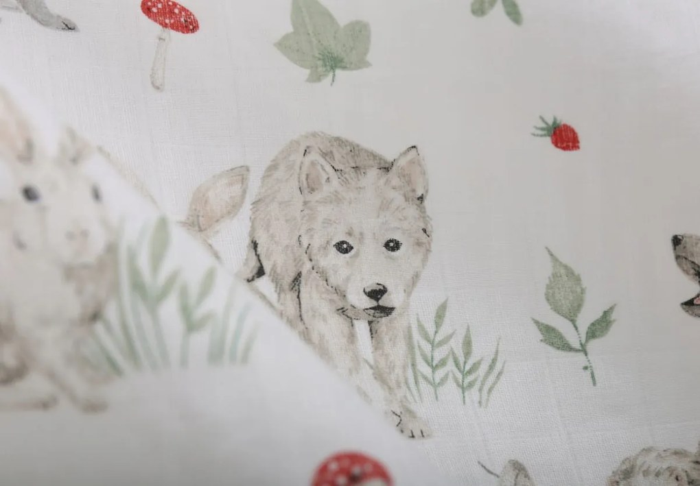 Detské mušelínové plienky BABYMAM PREMIUM 60x75 cm - sada 3 ks - Lesné zvieratká