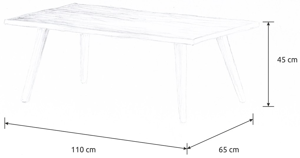 Wooded Konferenčný stolík Toronto z masívu BUK 110x65x45cm