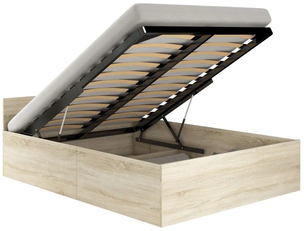 Posteľ CLP 100x200 cm s roštom dub sonoma