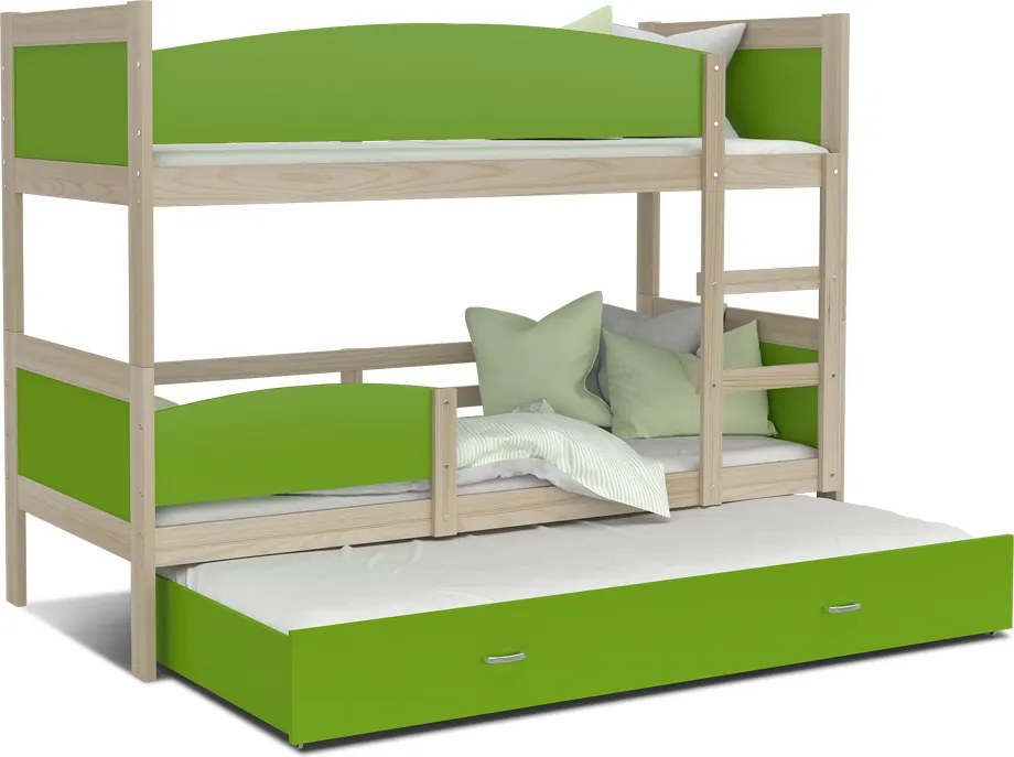 GL Poschodová posteľ Swing 3 Color 190x80 Farba: Zelená