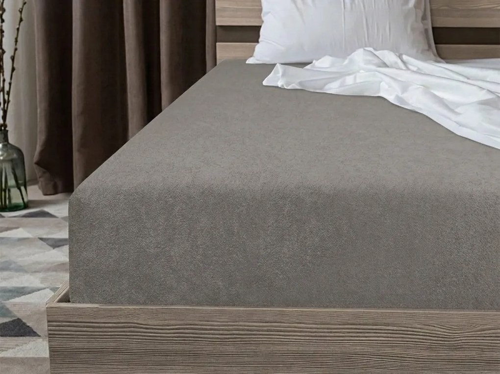 Fleecová napínacia plachta MOLTON tmavosivá 180 x 200 cm