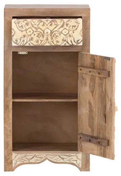 furniture-nabytek.cz - Masívna kúpeľňová spodná skrinka Delhi z mangového dreva, lakovaná, hnedá – 43×30×80 cm