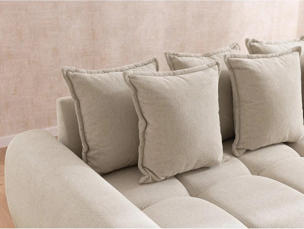 Béžová rohová pohovka (ľavý roh/s leňoškou) Albane – Ropez