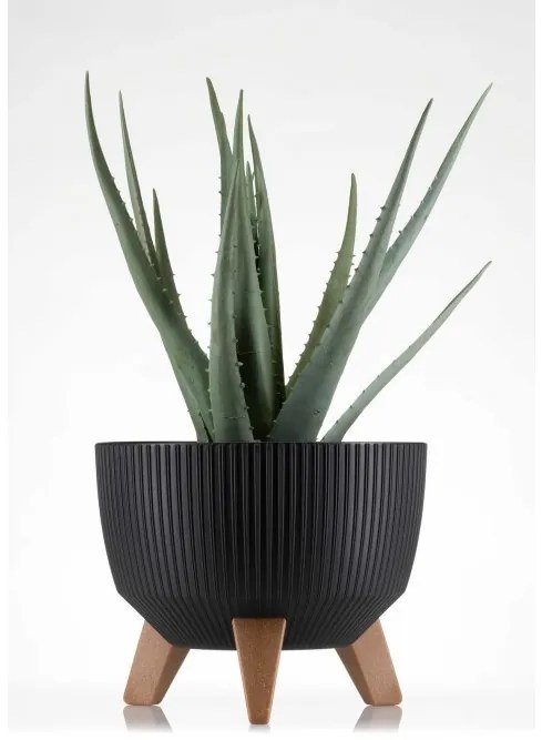 Kvetináč Rosa Linea 24x15 cm čierny