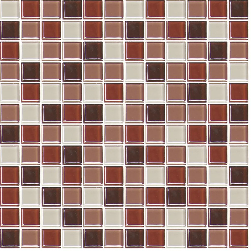 Sklenená mozaika Premium Mosaic hnědá 30x30 cm lesk MOS25MIX6