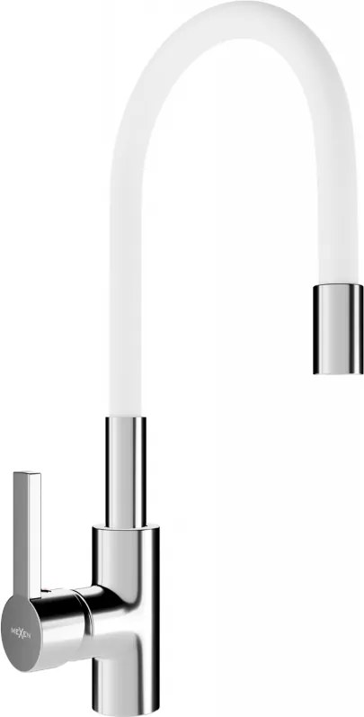 Mexen Flex kuchynská batéria, chrómová/biela - 670900-02