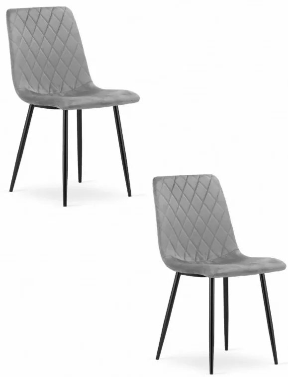 Set 2 kresiel TURIN - svetlosivý zamat