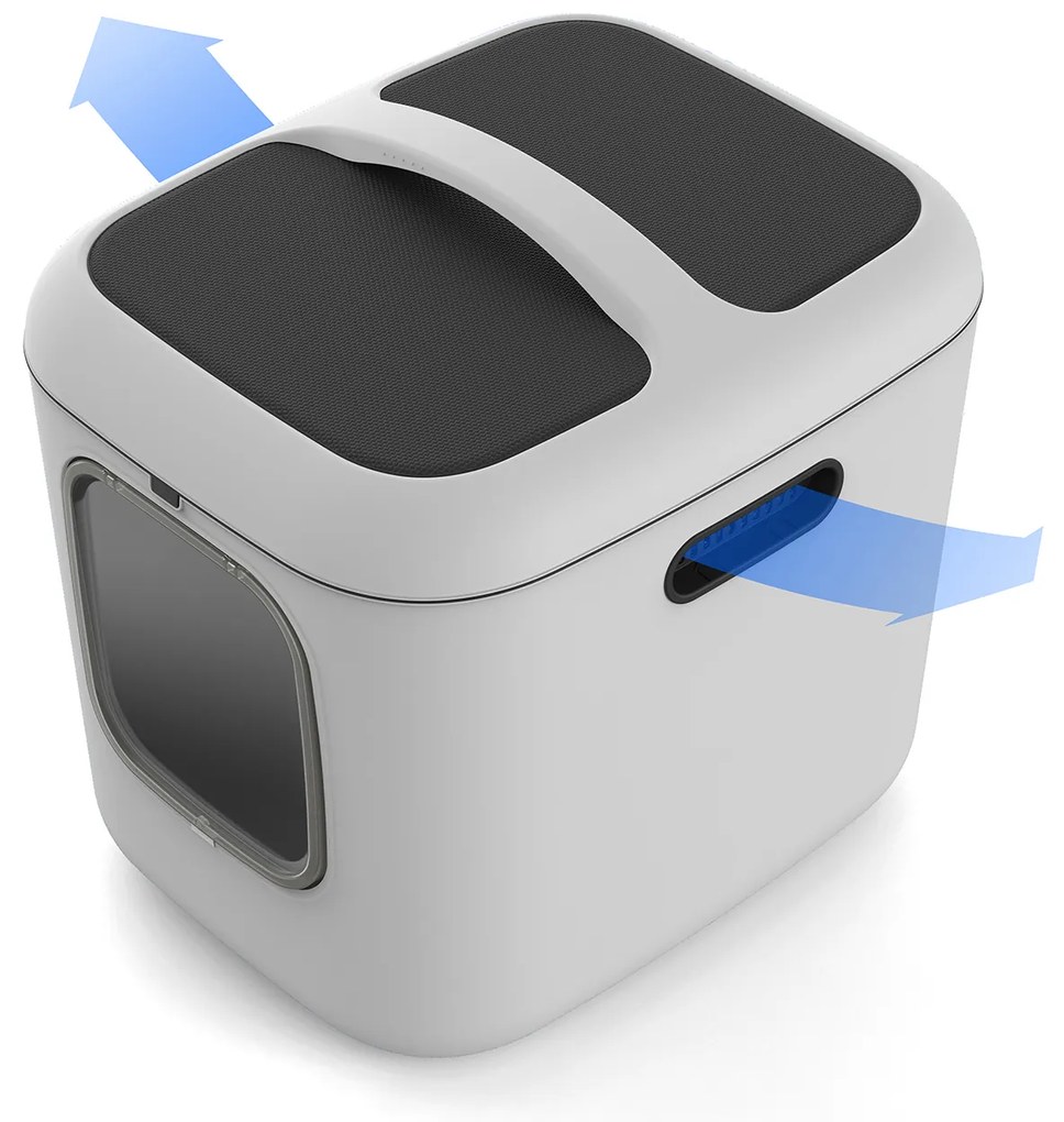 Rotho 2. akosť - Mačacia toaleta, krytý záchod pre mačky CAT XXL - biela