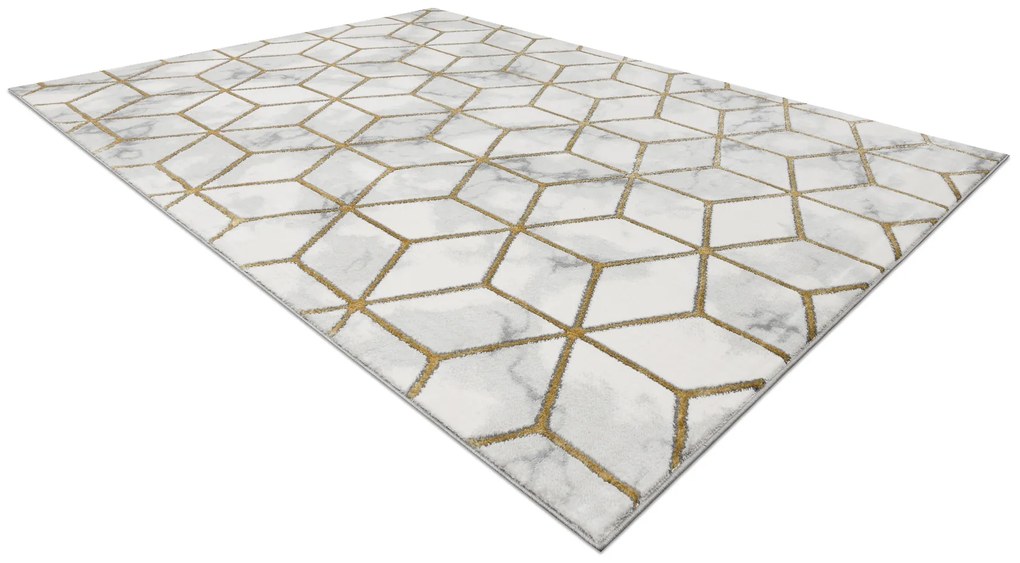 Koberec EMERALD exkluzívny 1014 glamour, kocky krémovo / zlatý