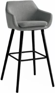 Barová židle, šedohnědá látka / černá, Tahira 0000204525 Tempo Kondela