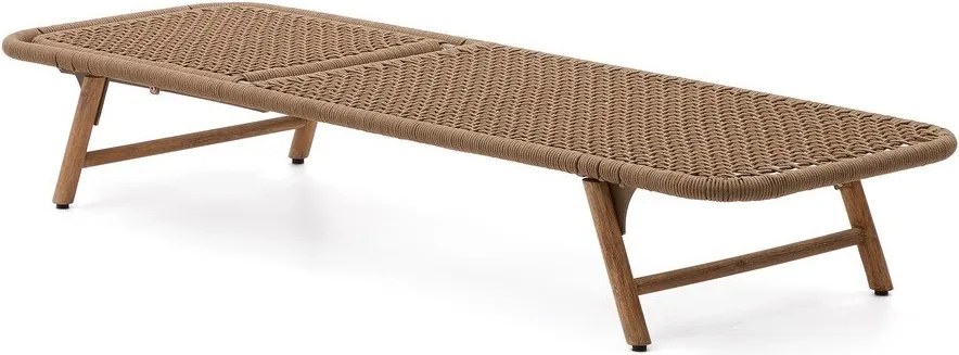 Hnedé drevené/kovové záhradné ležadlo Dandara – Kave Home