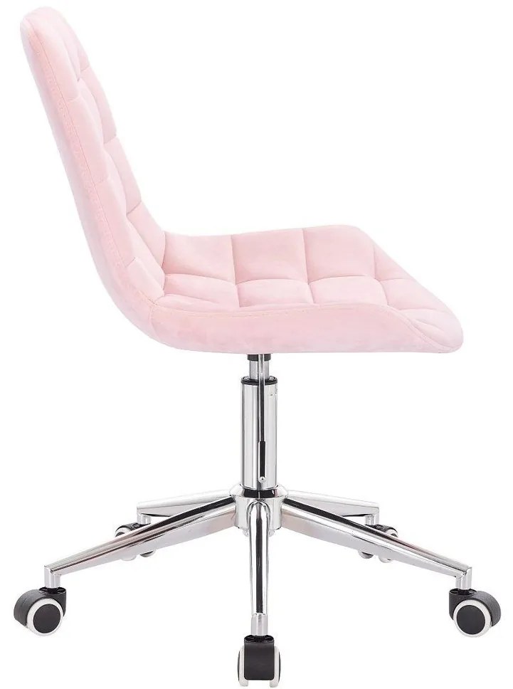 LuxuryForm DESIGN Stolička PARIS VELUR na striebornej podstave s kolieskami - svetloružová