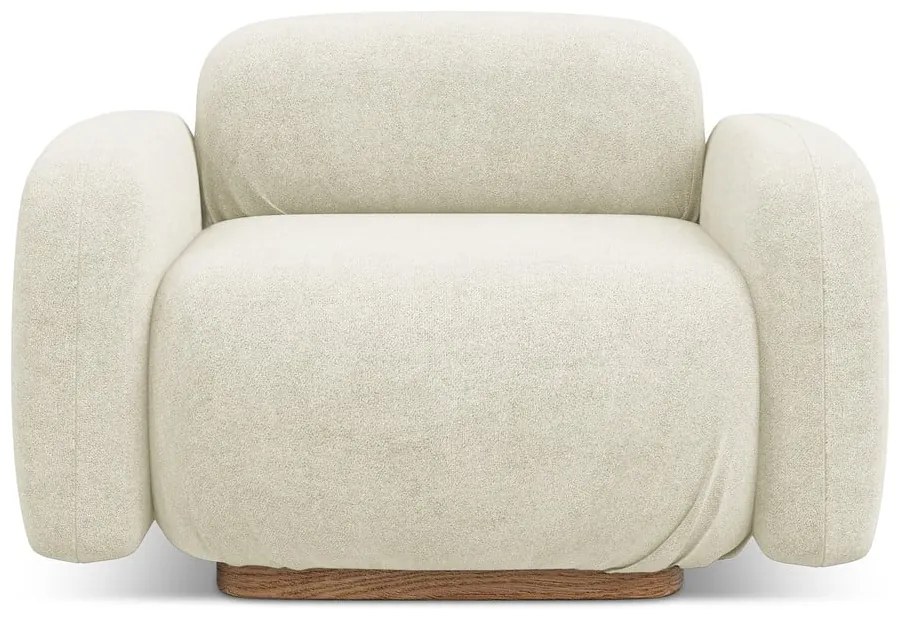 Krémovobiely modul pohovky z textílie buklé Ailani – Makamii