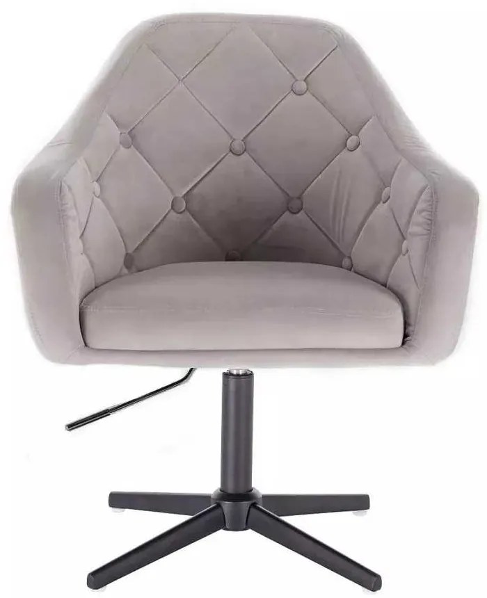 LuxuryForm DESIGN Kreslo ANDORA VELUR na čiernom kríži - svetlo šedé