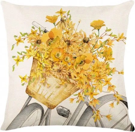 Ľanová obliečka na vankúš VELOBLOOM 45x45 cm, krémová