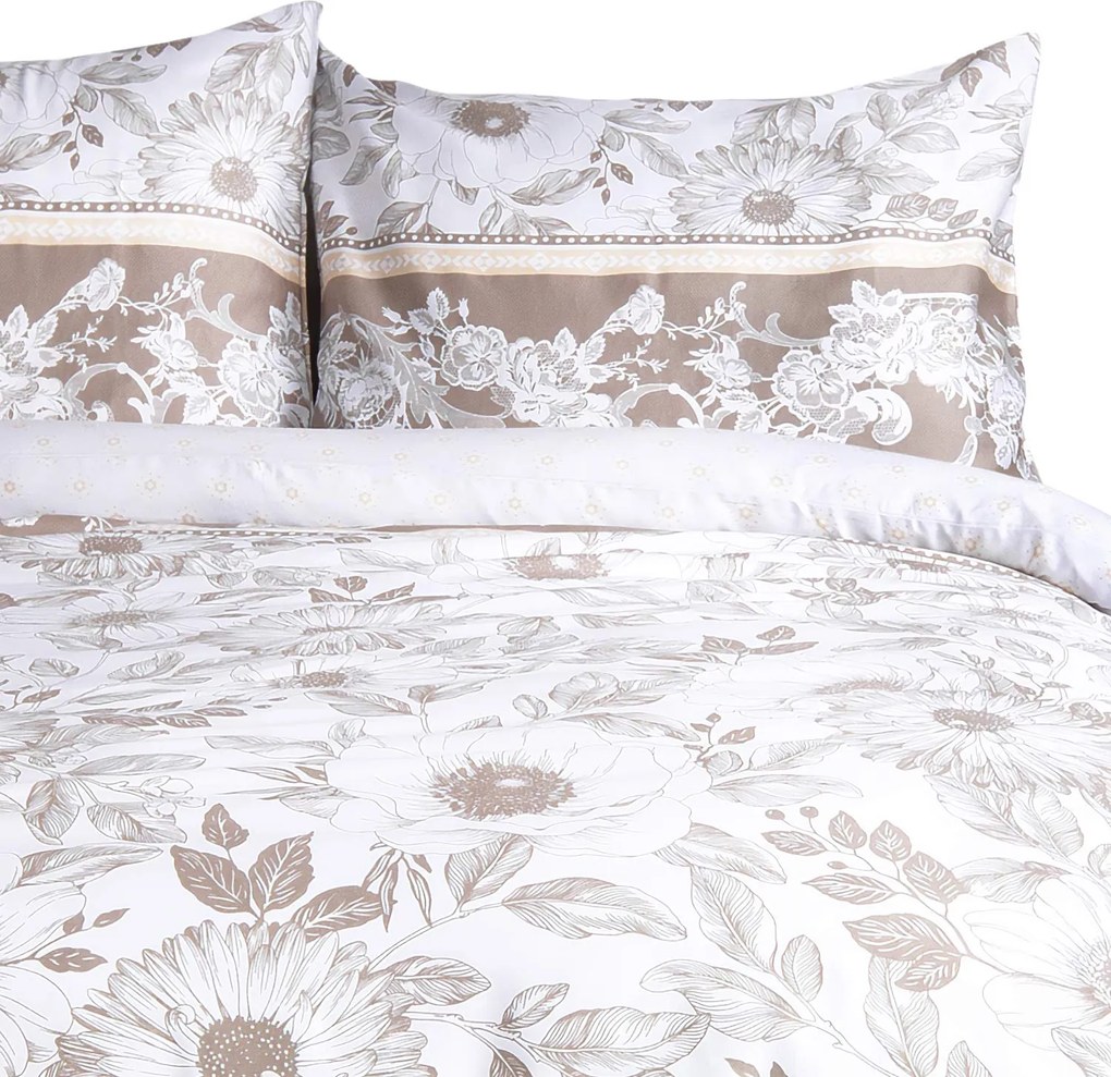 SATÉNOVÉ OBLIEČKY SATINLOVE 180X200 CM, 2KS 70X80 CM KVETY