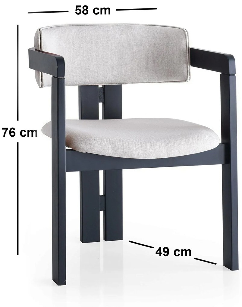 Jedálenská stolička CO z masívu krémová/čierna