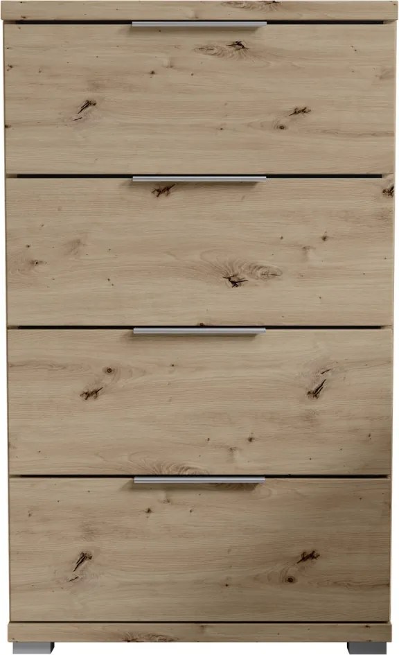 Nočný stolík/skrinka so 4 zásuvkami Smilla, výška 79 cm, dub artisan