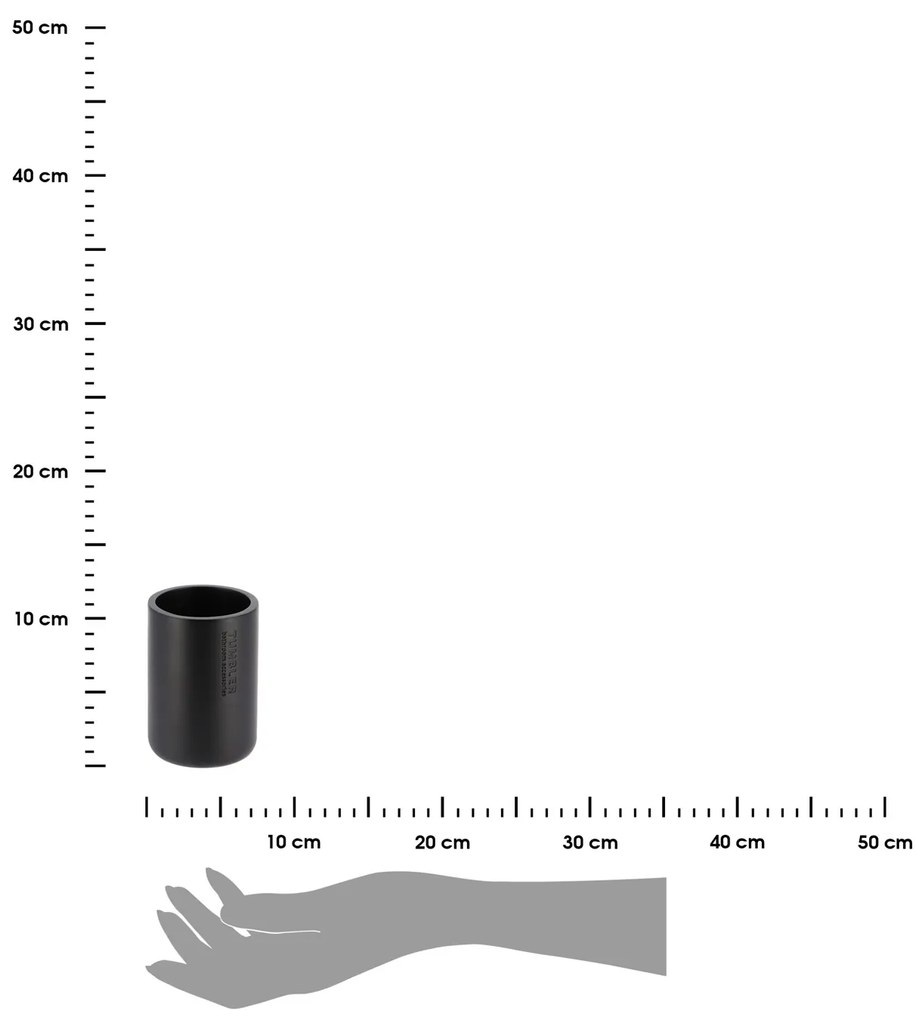 Kúpeľňový pohár Loudis, čierna, 350 ml