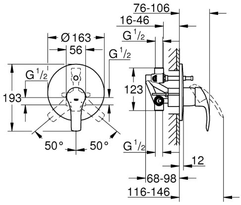 GROHE 33305002 - Vaňová batéria DN 15 lesklý chróm