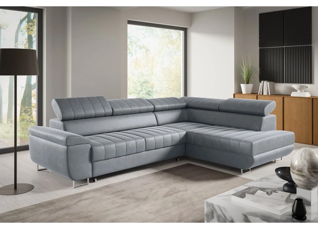 Rozkladacia rohová sedacia súprava HORIZONTE Ľavá Červená