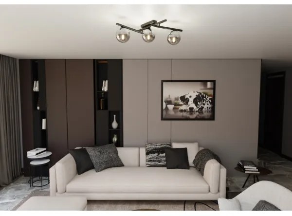 Stropné svietidlo SMART 3xE14/10W/230V čierna/šedá