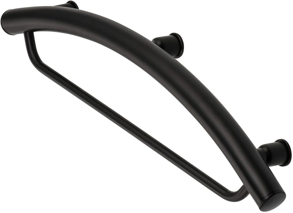 Deante Vital príslušenstvo, nástenné kovové madlo s miestom pre uterák, čierna matná, DEA-NIV_B41H