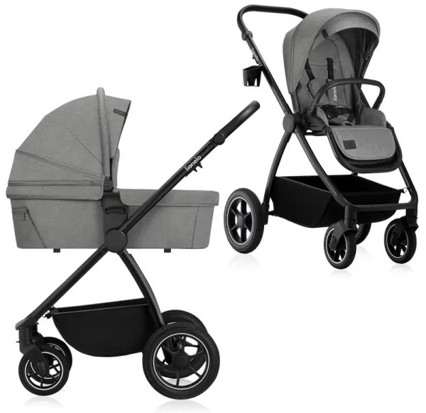 Lionelo - Kombinovaný kočík 2v1 MERIL Grey Stone