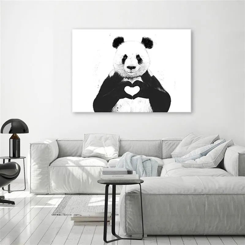 Gario Obraz na plátne Panda so srdcom - Rykker Rozmery: 60 x 40 cm