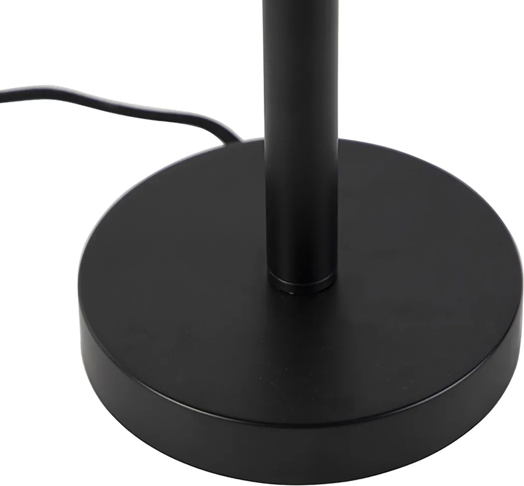 Moderná stolná lampa čierna s látkovým tienidlom svetlohnedá 35 cm - Simplo