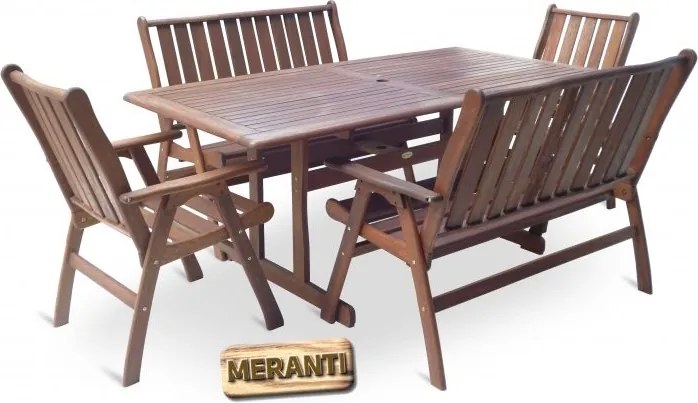 Záhradná stolová zostava Meranti COMBI Victoria set 6