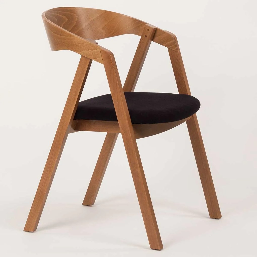 Stima stolička GURU buk s čalúneným sedákom Vyberte odtieň ->: Dub, Vyberte látku ->: LUX Čierna 23