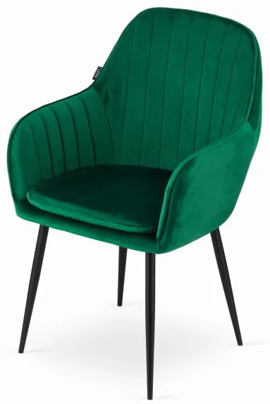 Jedálenská stolička LUGO zelená (čierne nohy)