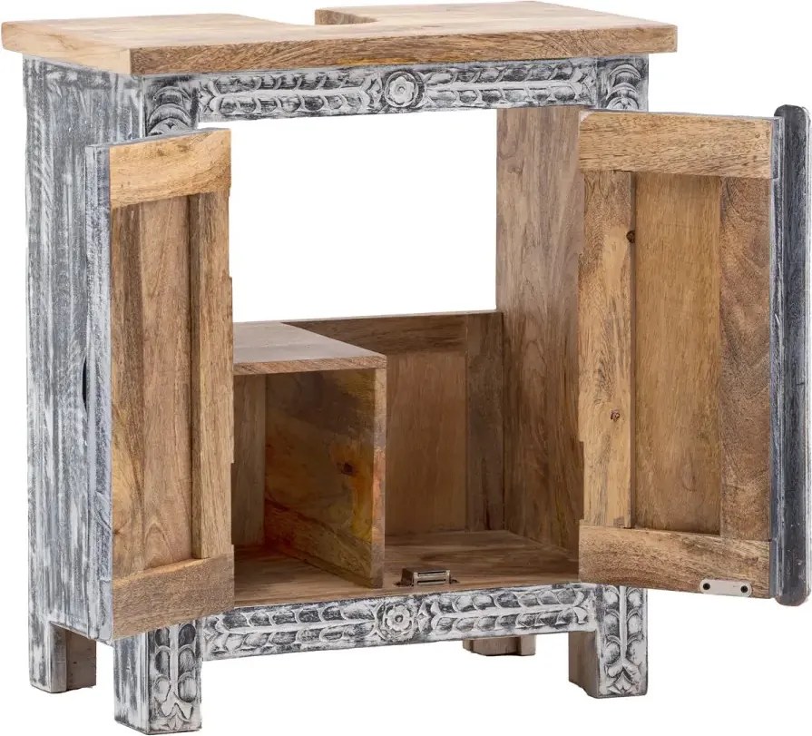 furniture-nabytek.cz - Masívna umývadlová skrinka Santa Cruz z dreva Holz - Mango, lakovaná, šedá