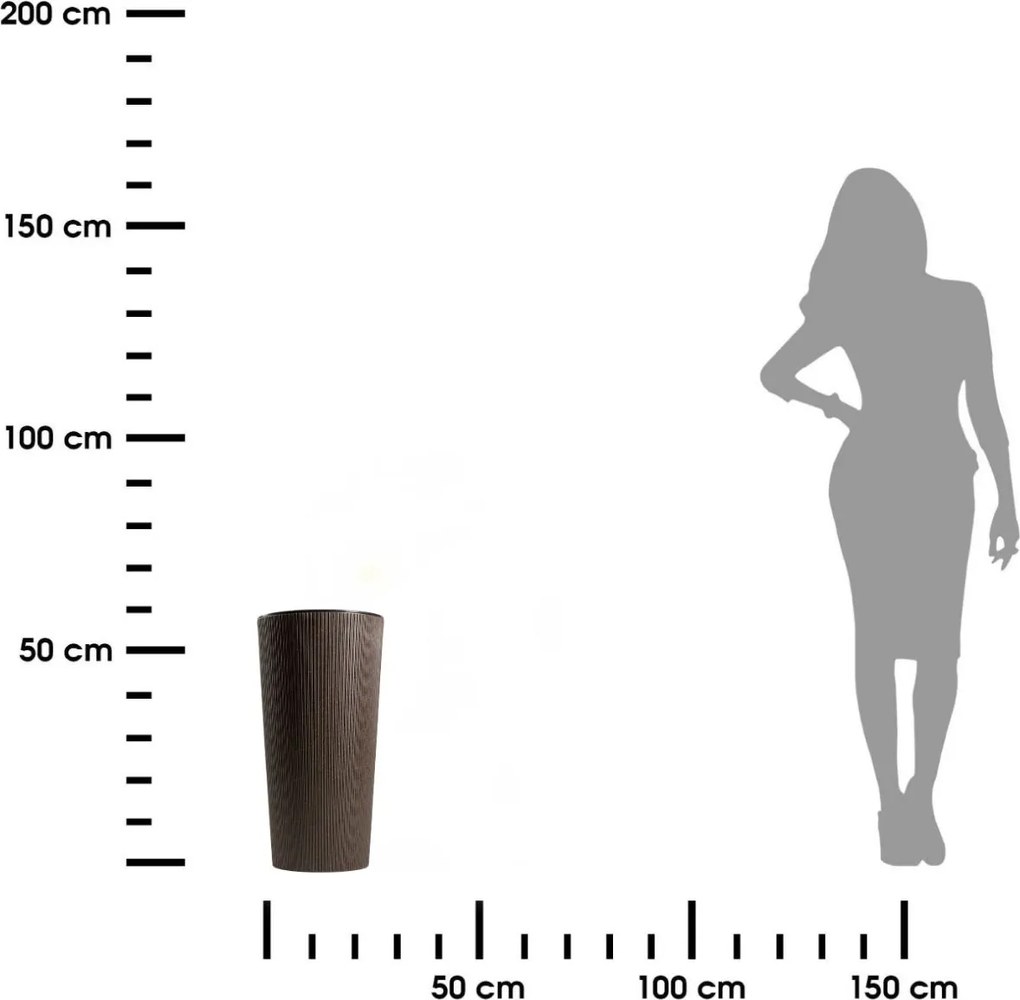 PLASTOVÝ KVETINÁČ URBANIKA ECO 57X29,5 CM TMAVOHNEDÁ