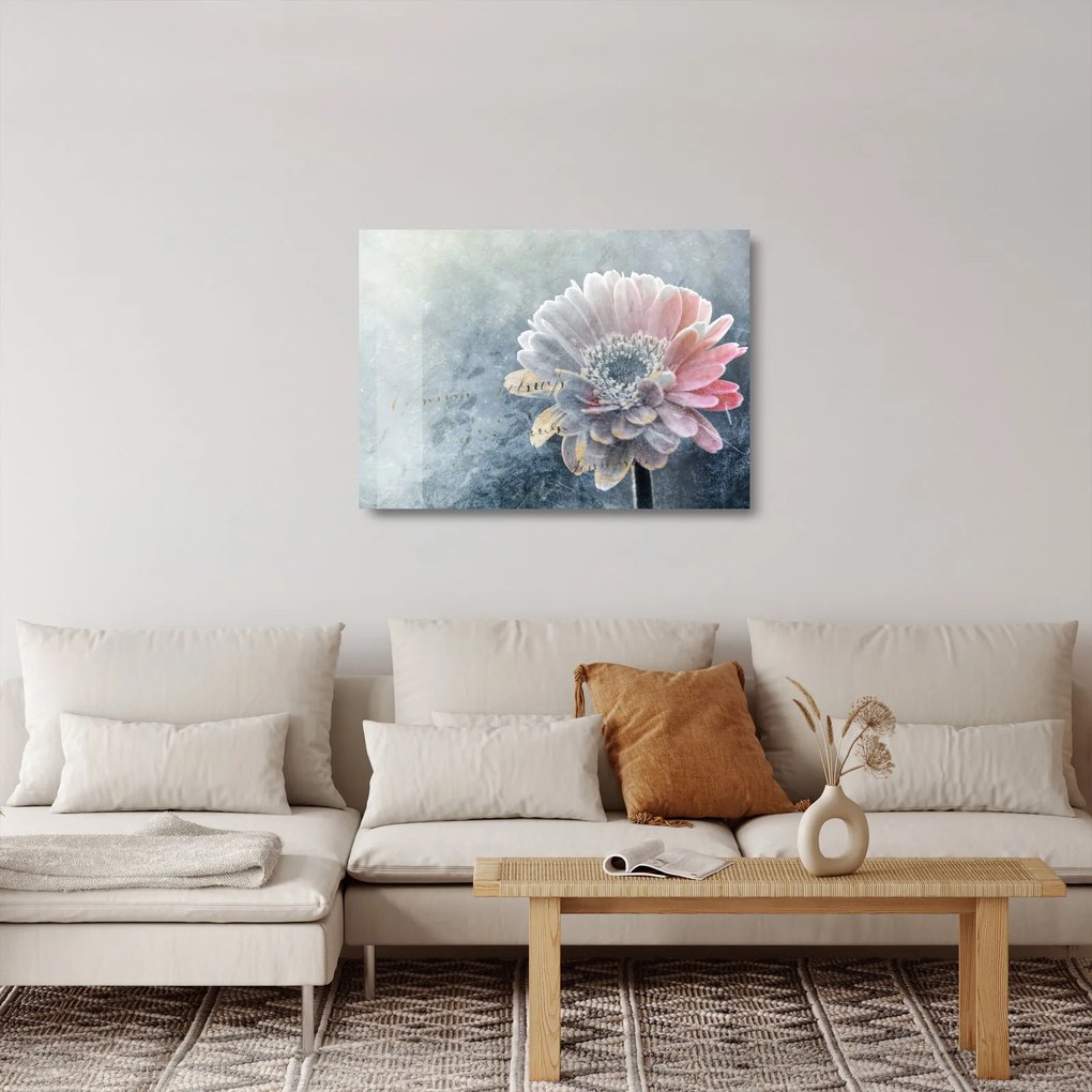 Sklenený obraz - Zimný kvet (70x50 cm)