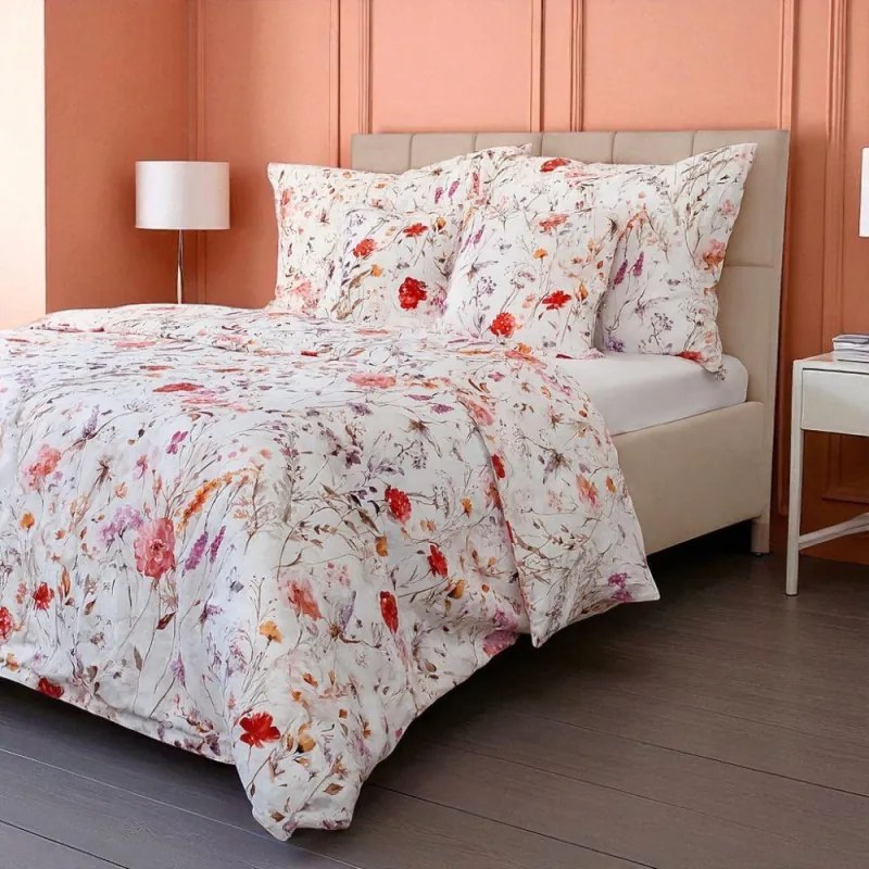 Kvalitex Prodloužené saténové povlečení 140x220, 70x90cm Luční tanec