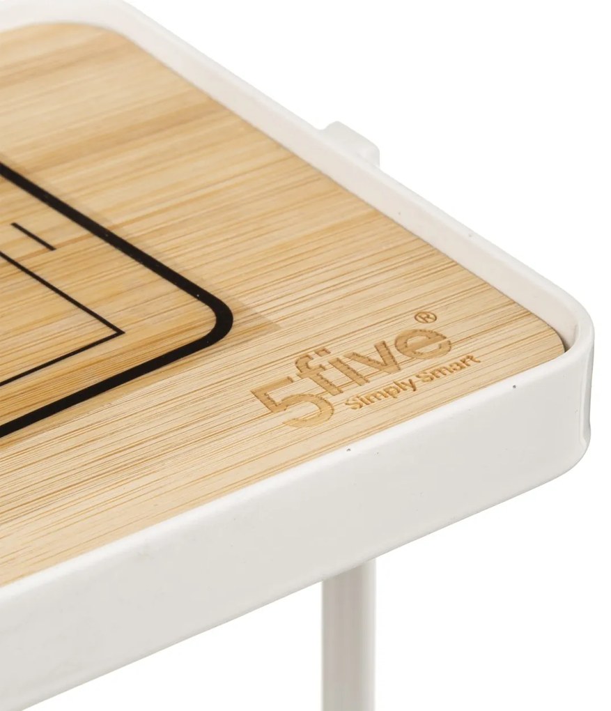 Stojan na toaletný papier Modern, biela/s drevenými prvkami