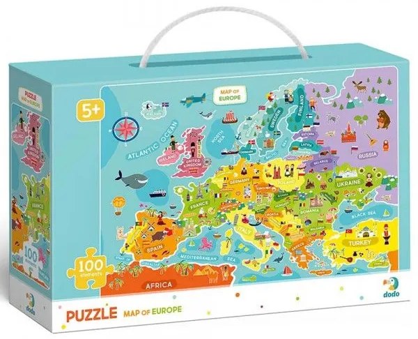 Puzzle Mapa Európy 64x46cm 100 dielikov