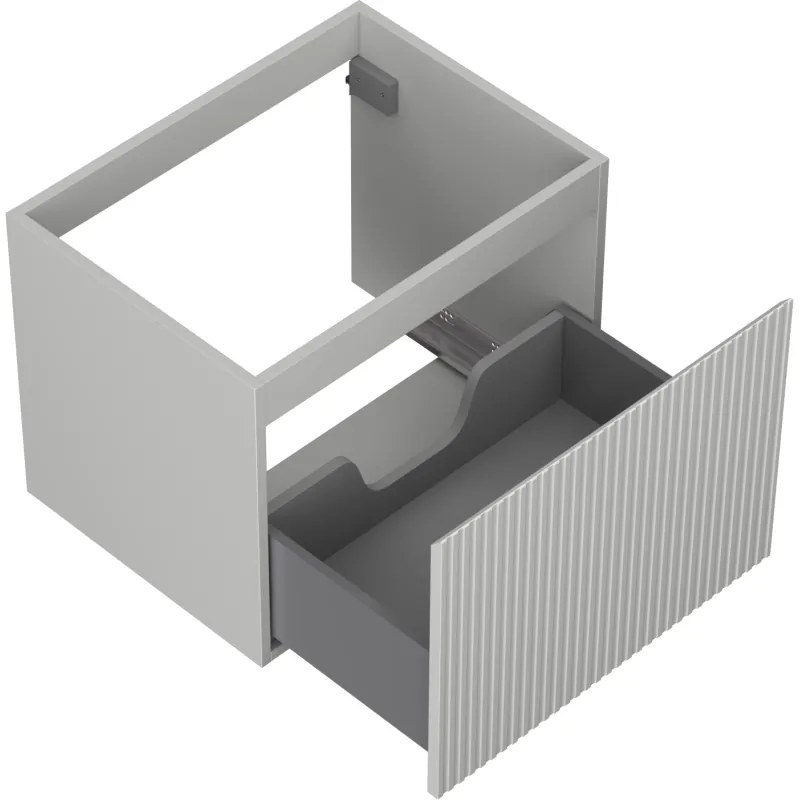 Mexen Rivel, kúpeľňová skrinka 60 cm, 1 zásuvka, drážkovaná, sivá matná, 91A20-06047-1-BF62