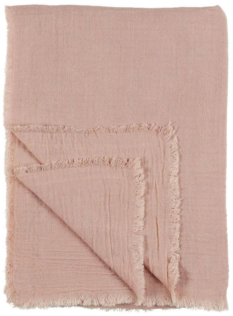 IB LAURSEN Bavlnený pléd Light Pink 130×170cm
