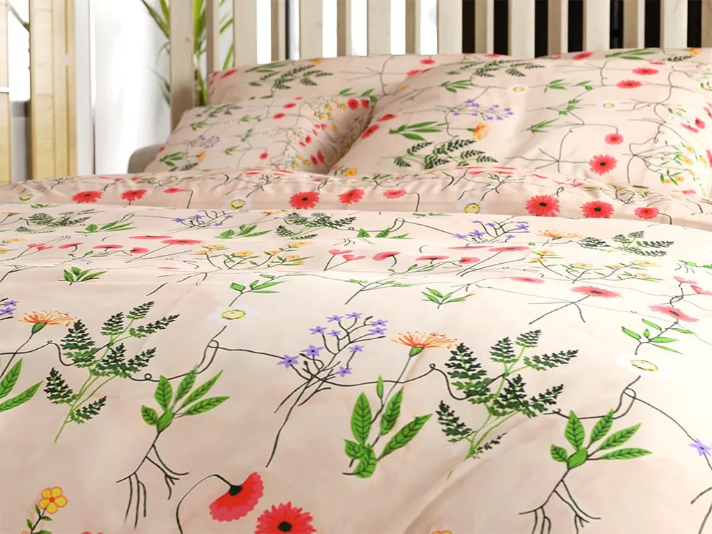 Bavlnené obliečky HERBAR BLEND béžové Rozmer obliečky: 70 x 90 cm | 140 x 220 cm