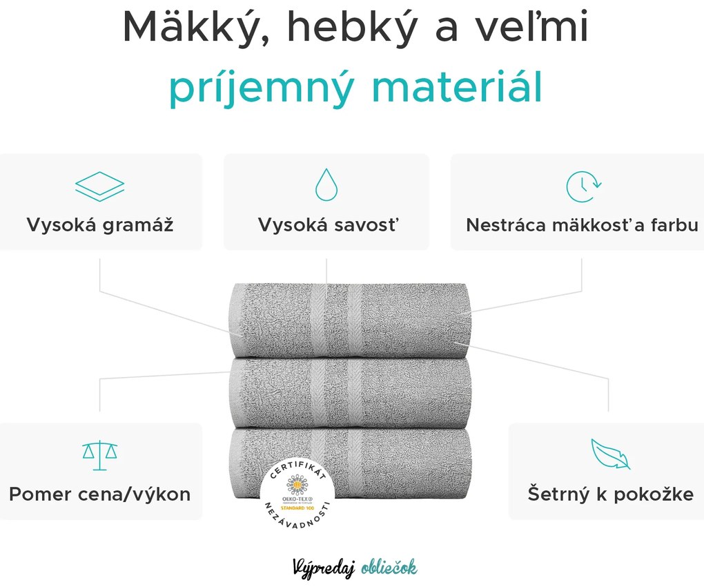 Uterák BASIC ORNAMENT 50 x 80 cm svetlosivý, 100% bavlna