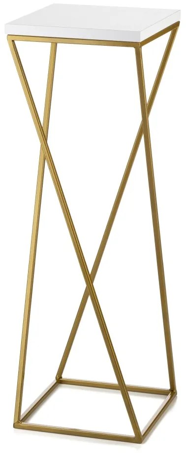 STOJAN NA KVETINÁČ LOFT7 70X24X24 CM ZLATÁ/BIELA